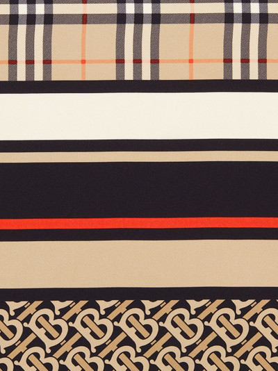 Burberry Monogram, Icon Stripe and Check Print Silk Scarf outlook