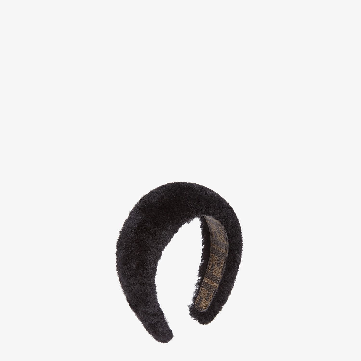 Black shearling headband - 1