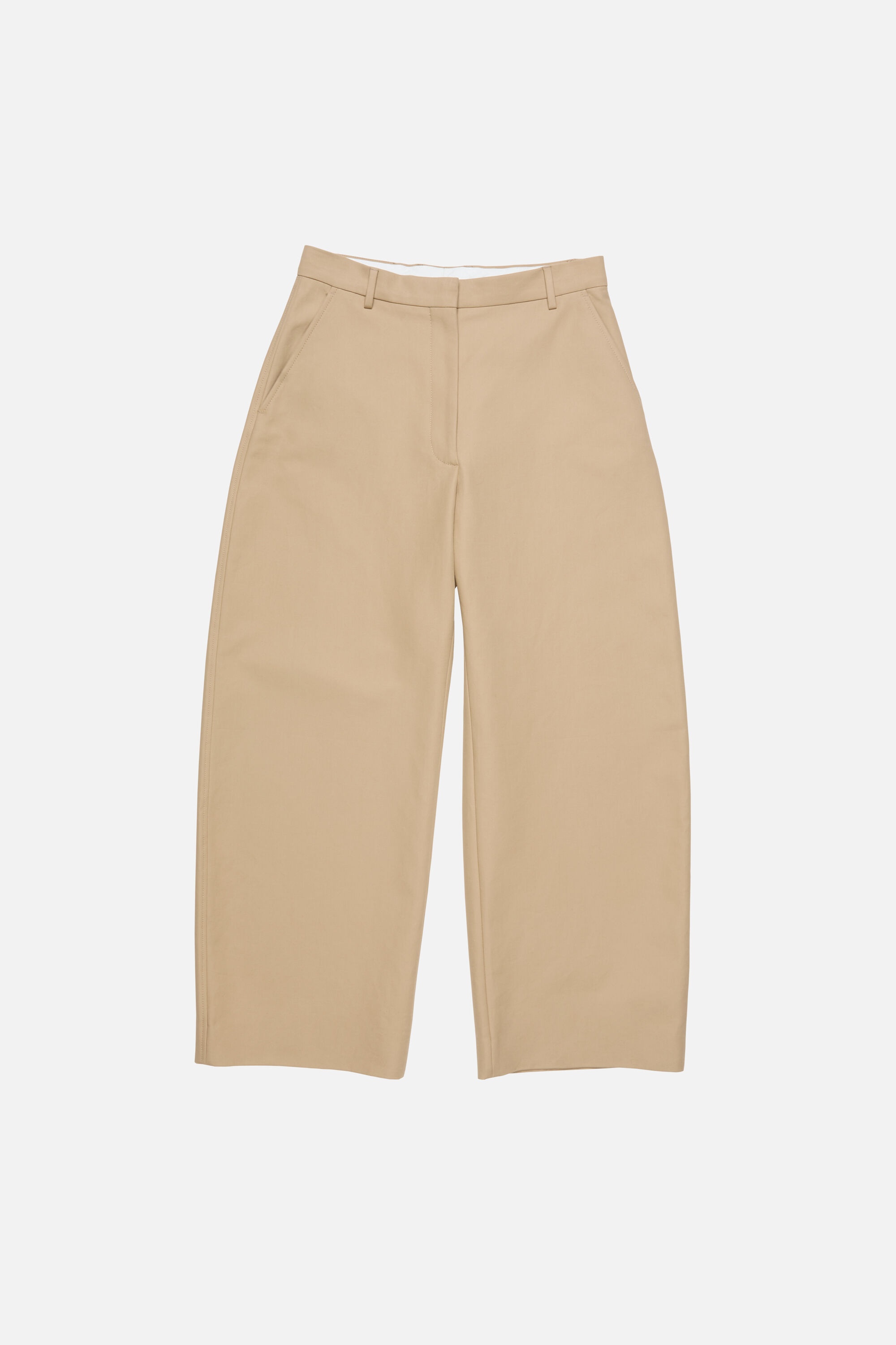 Tailored satin trousers - Beige - 6