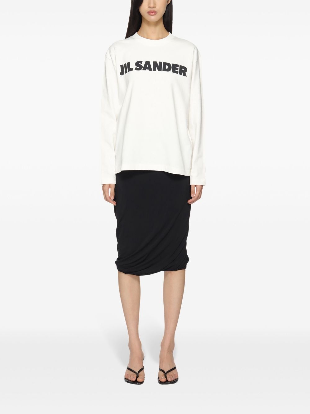 draped-detailed midi skirt - 2