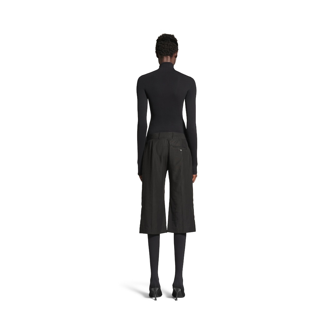 Women's Low Waist Capri Pants in Black - 4