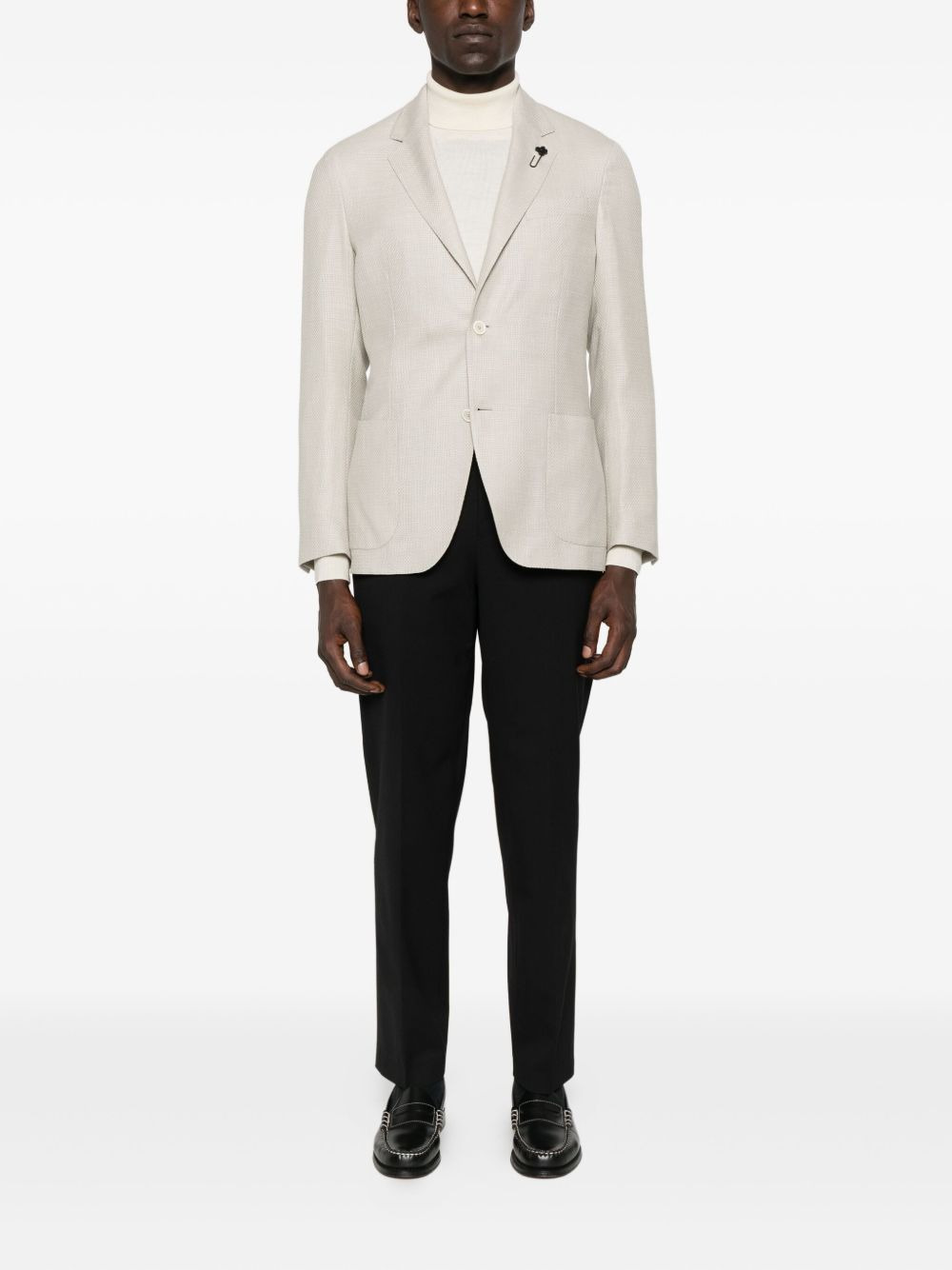 patch pocket two button jacket - 2