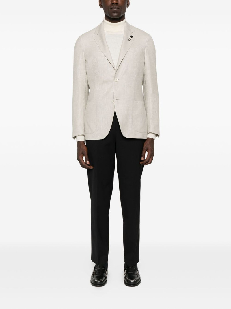 LARDINI patch pocket two button jacket outlook