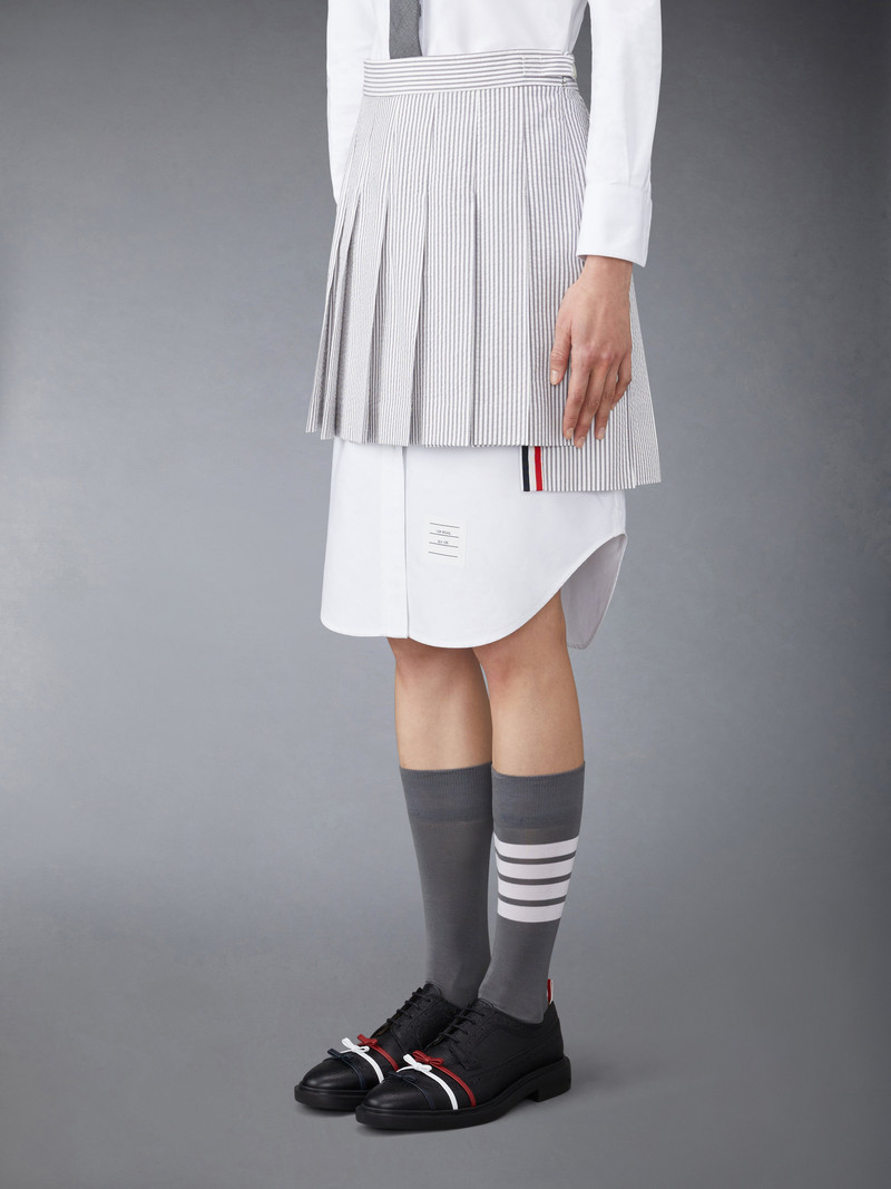 Thom Browne SEERSUCKER MINI PLEATED SKIRT outlook