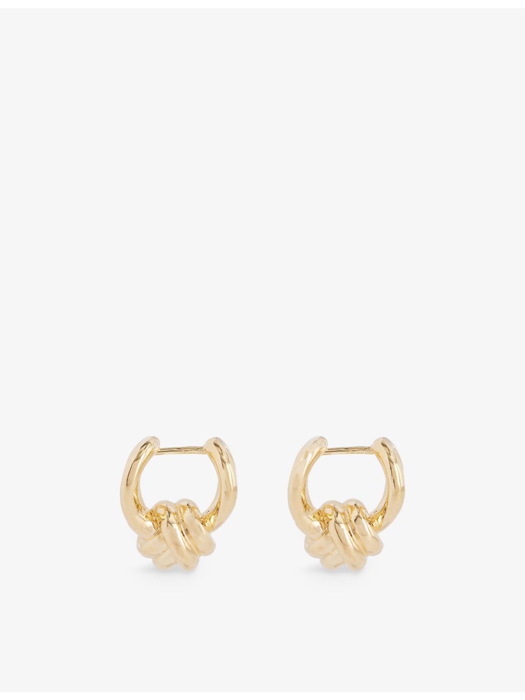 Knot gold-plated silver earrings - 3
