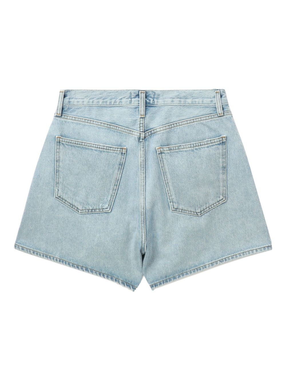 pleated denim shorts - 5