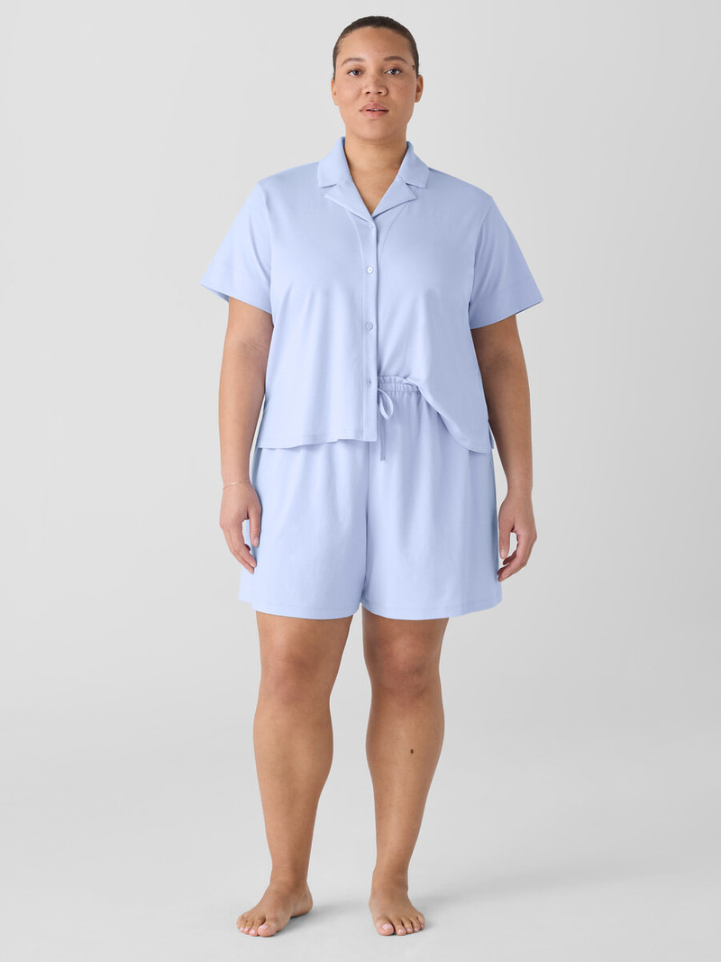 Organic Cotton Interlock Notch Collar Sleep Shirt 6