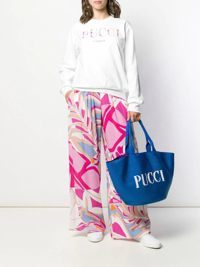 EMILIO PUCCI logo print cotton-jersey sweater outlook