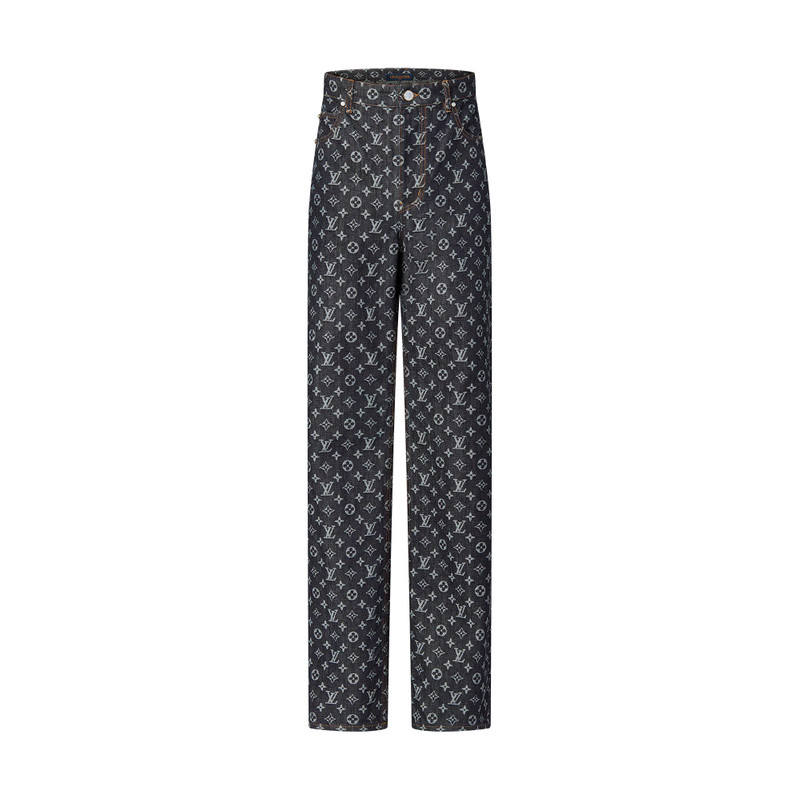 Monogram Jacquard Denim Skate Pants 1