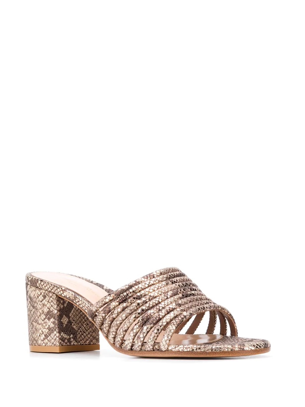 65mm snakeskin-print sandals - 2