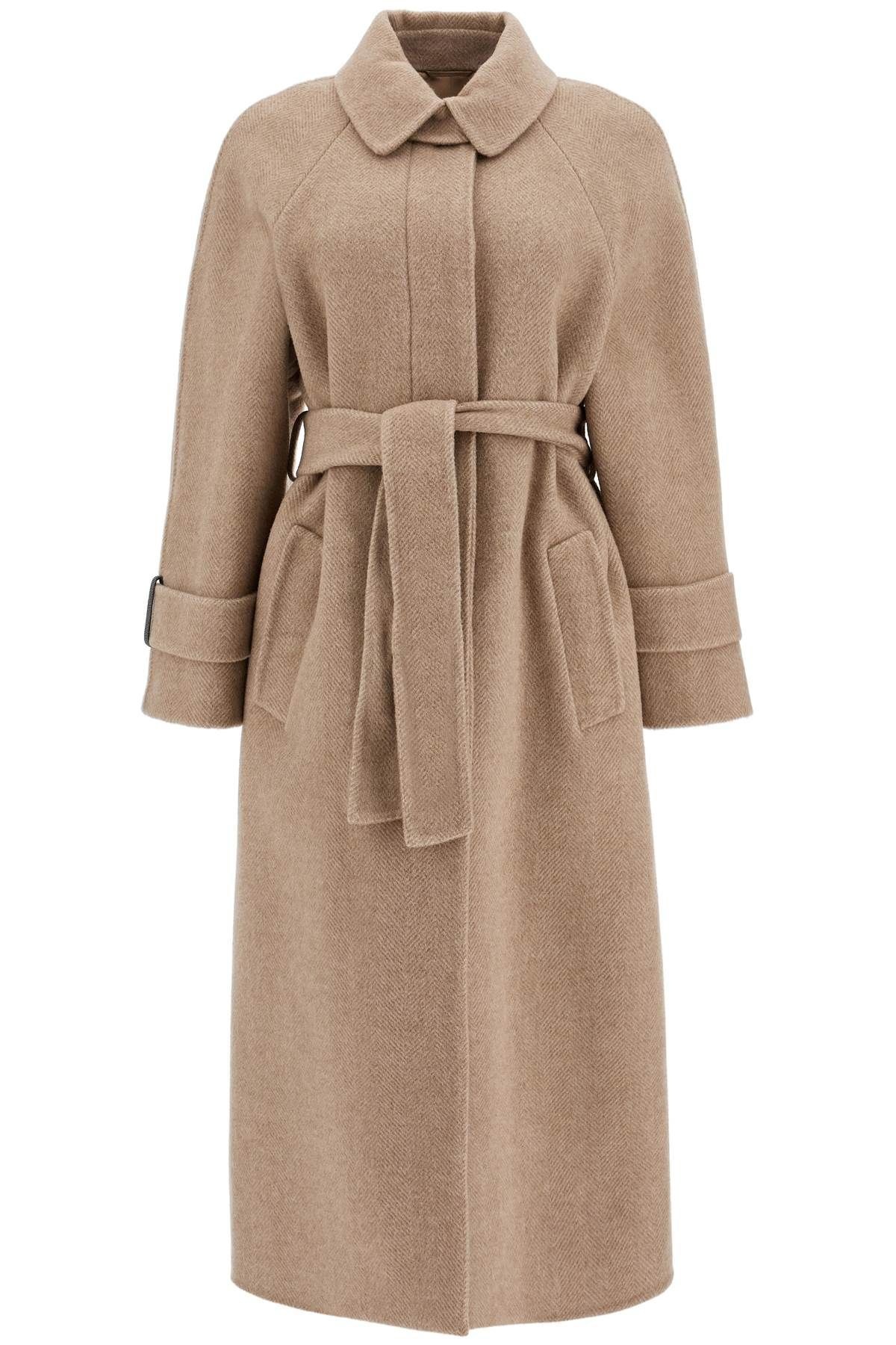 WOOL AND CASHMERE COAT WITH BELT - 1