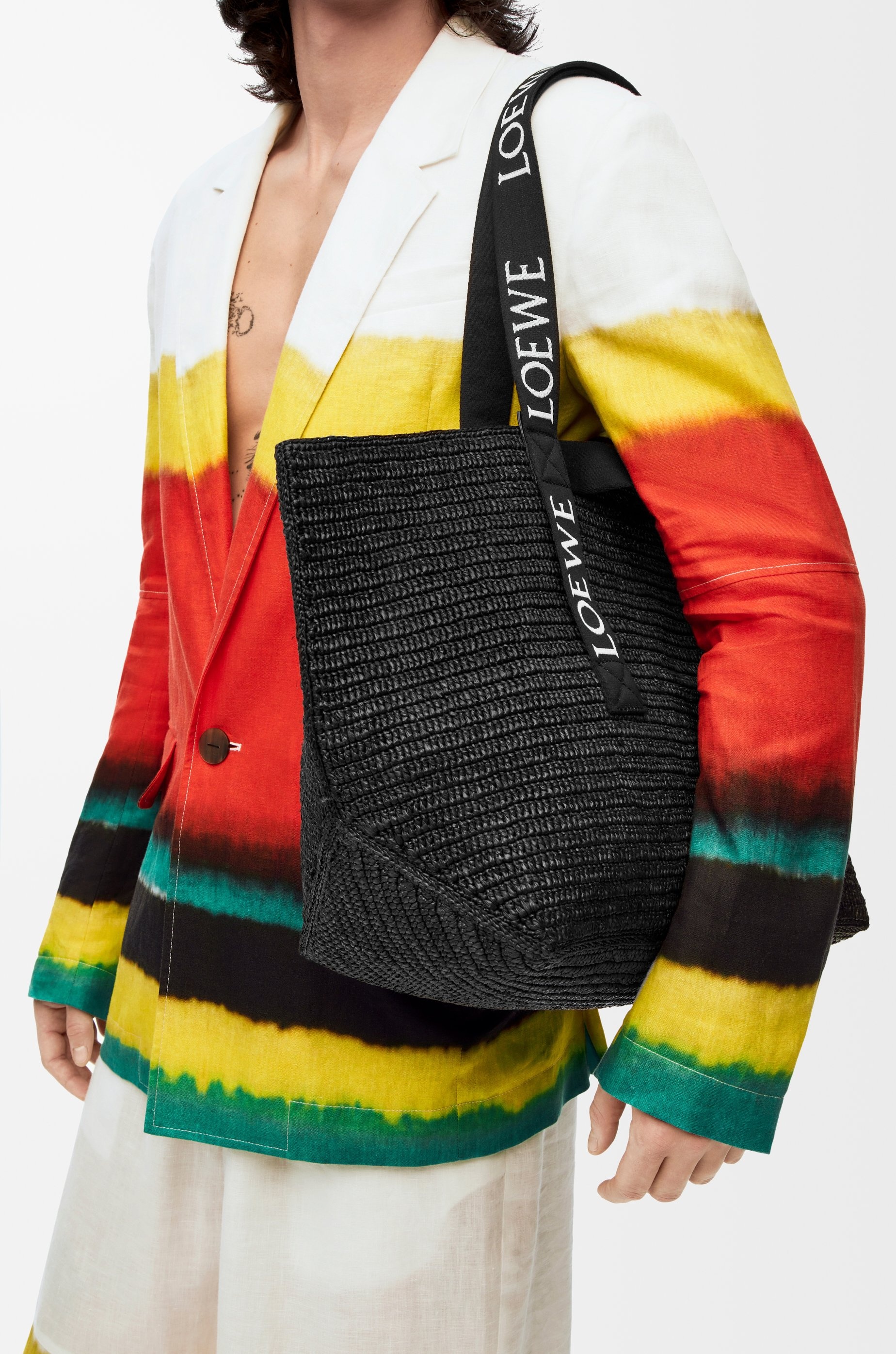 Fold Shopper in raffia - 2