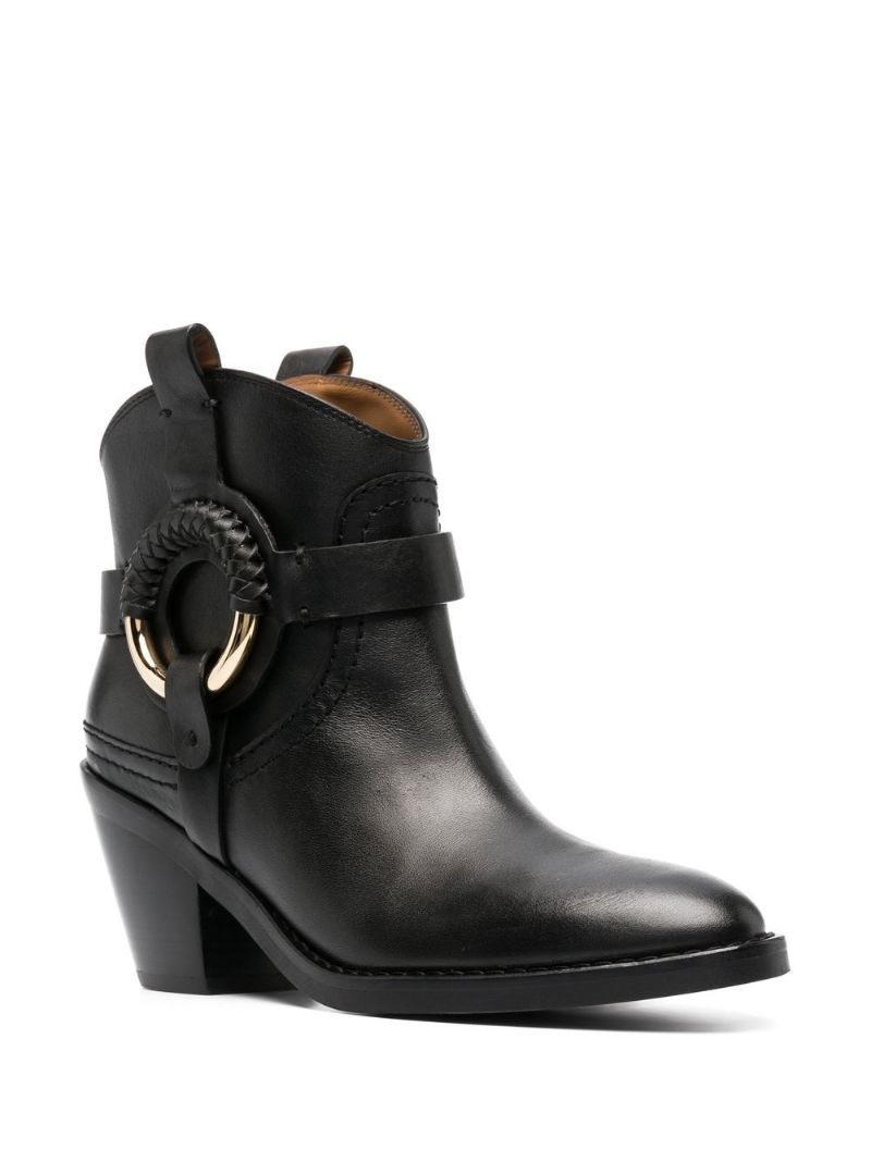 Hana 70mm buckle leather boots - 2