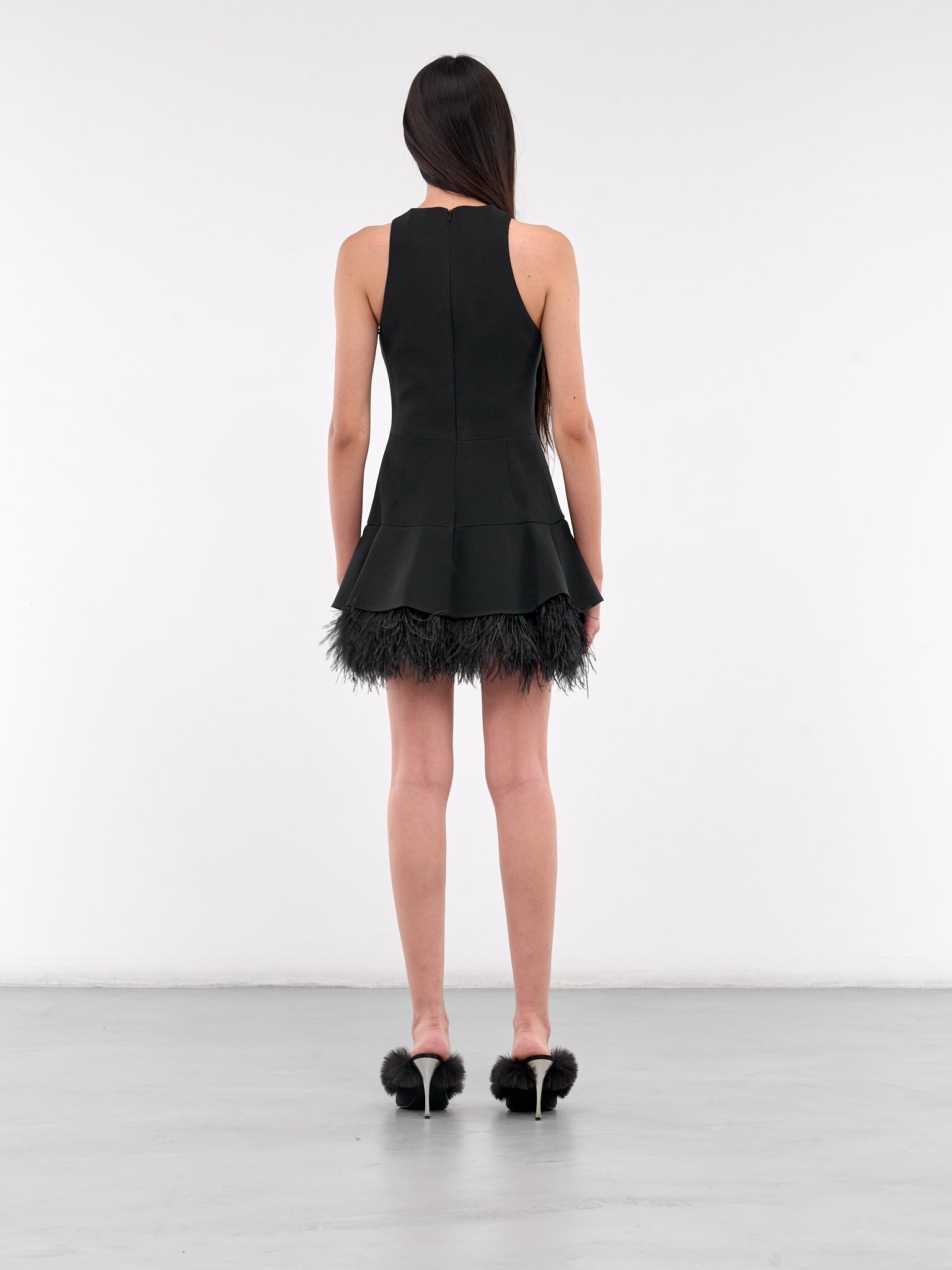 Feather Trim Mini Dress - 3