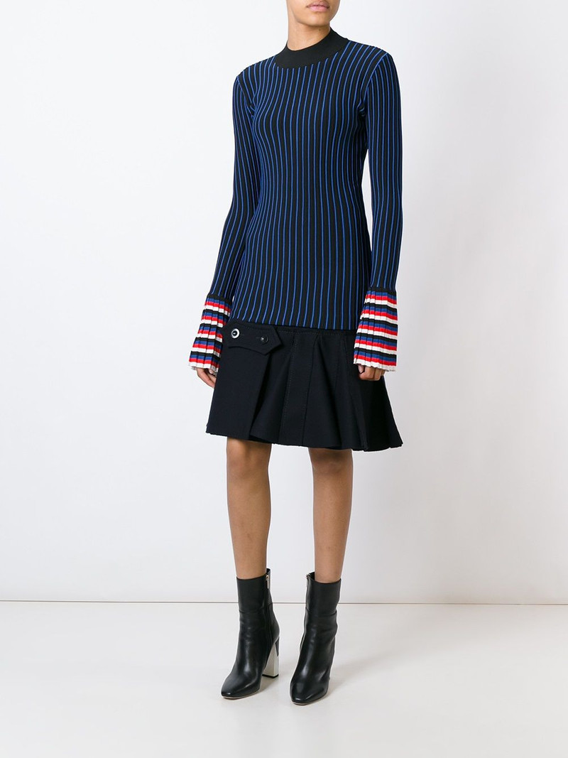 ribbed contrast sleeve sweatshirt 5