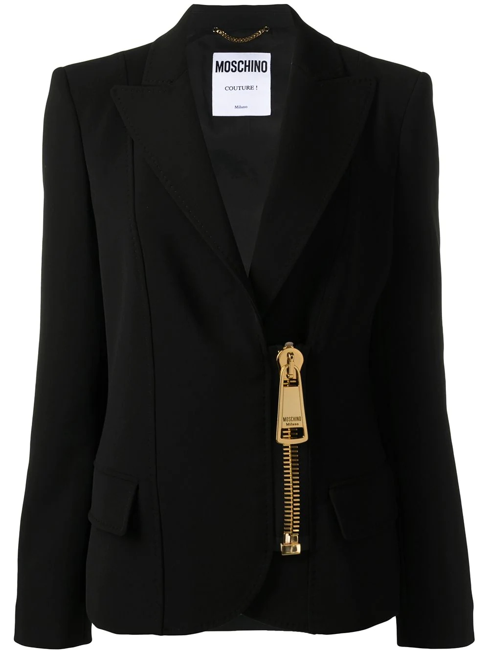 zipped fitted blazer - 1