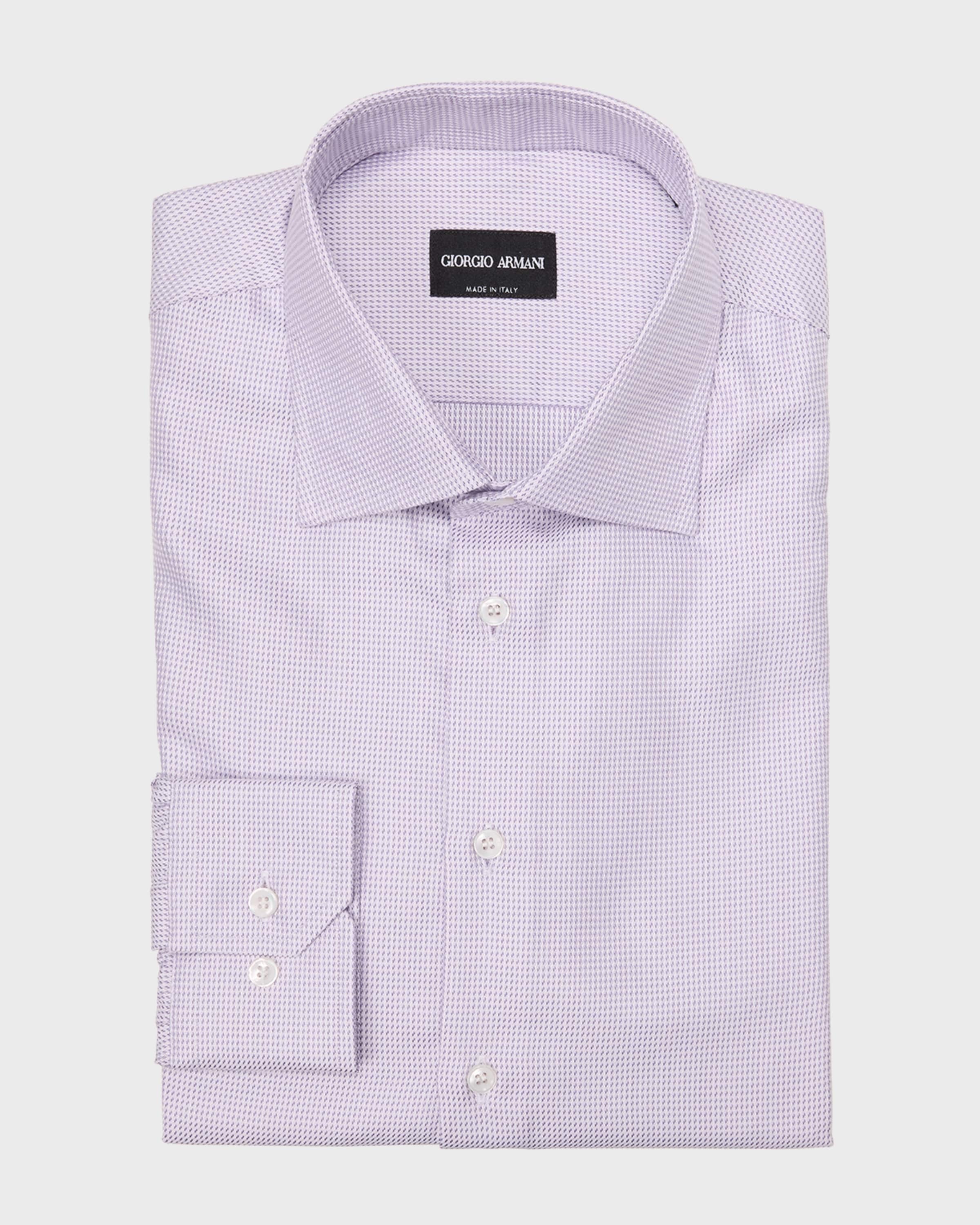 Men's Cotton Basketweave Dress Shirt - 2