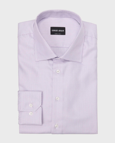 GIORGIO ARMANI Men's Cotton Basketweave Dress Shirt outlook