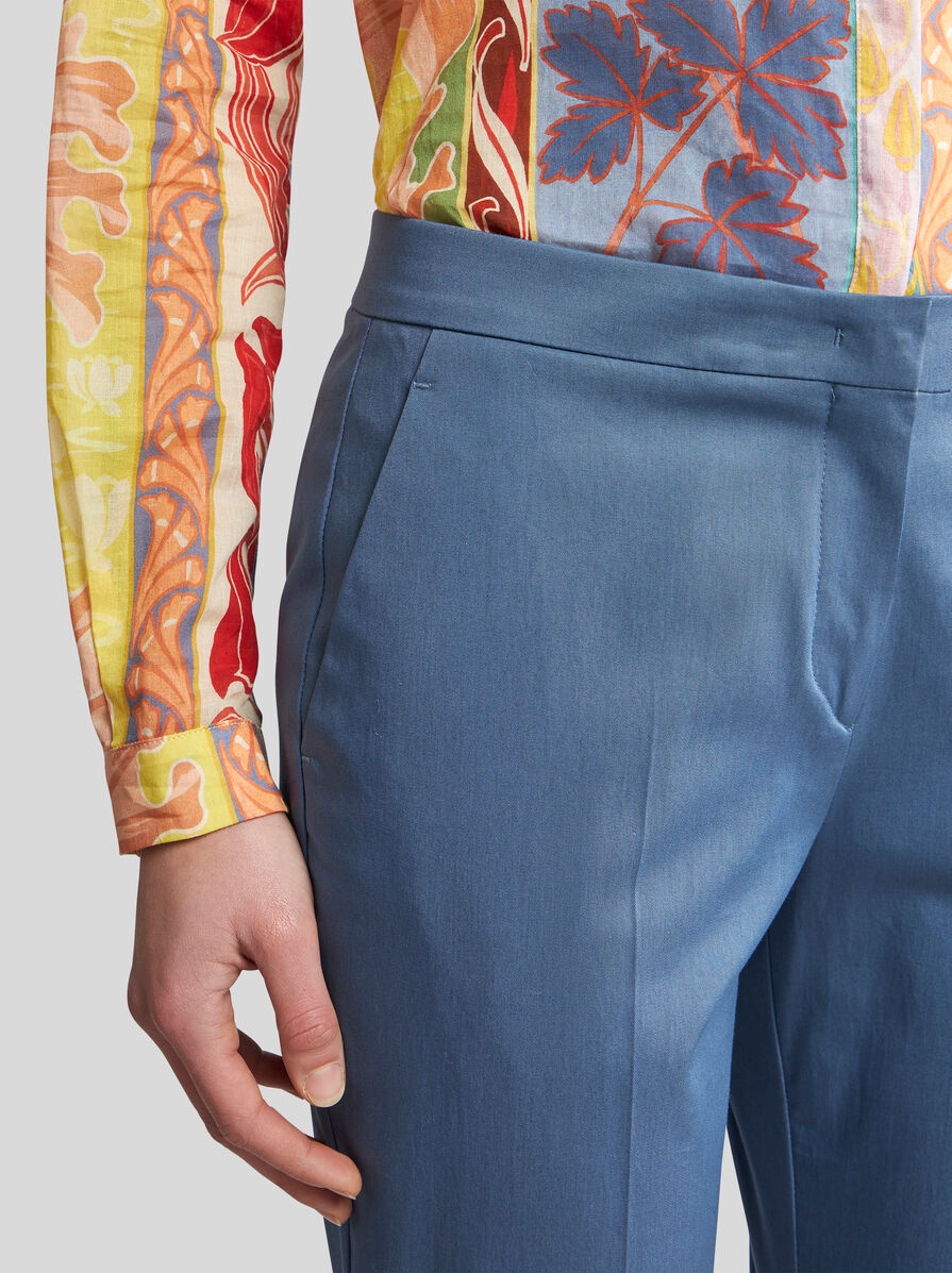 CROPPED STRETCH COTTON TROUSERS - 4