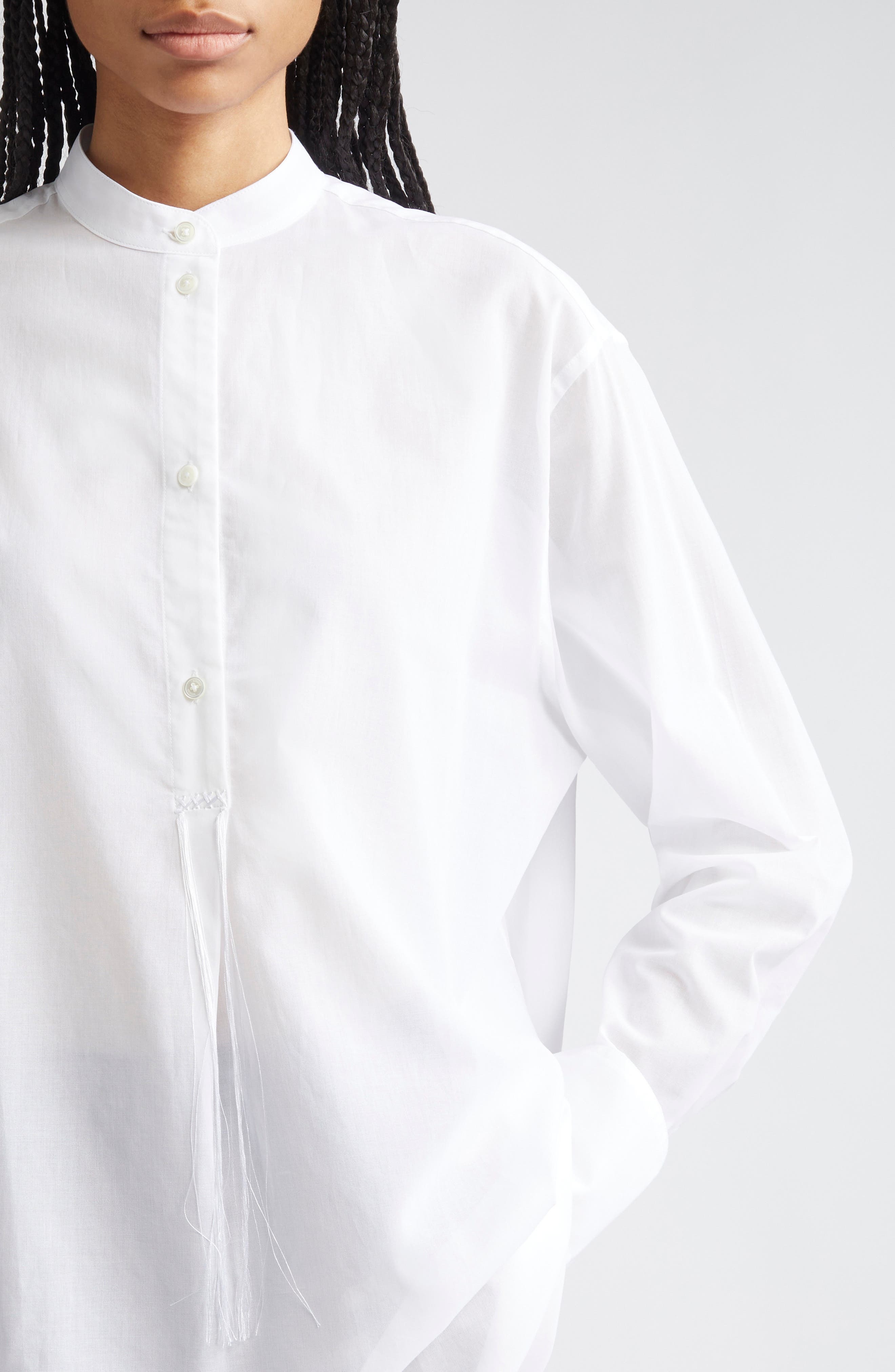 TOTEME Organic Cotton Tunic Top in White at Nordstrom - 4