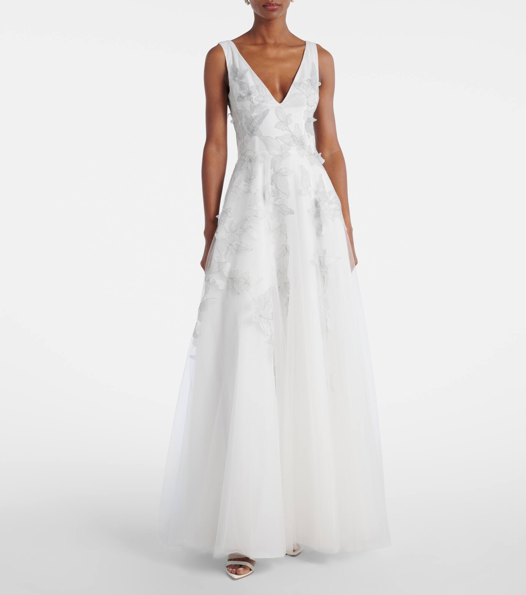 Bridal open-back beaded tulle gown - 2