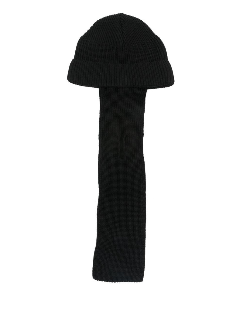OPEN YY ribbed-knit scarf-tie beanie hat outlook