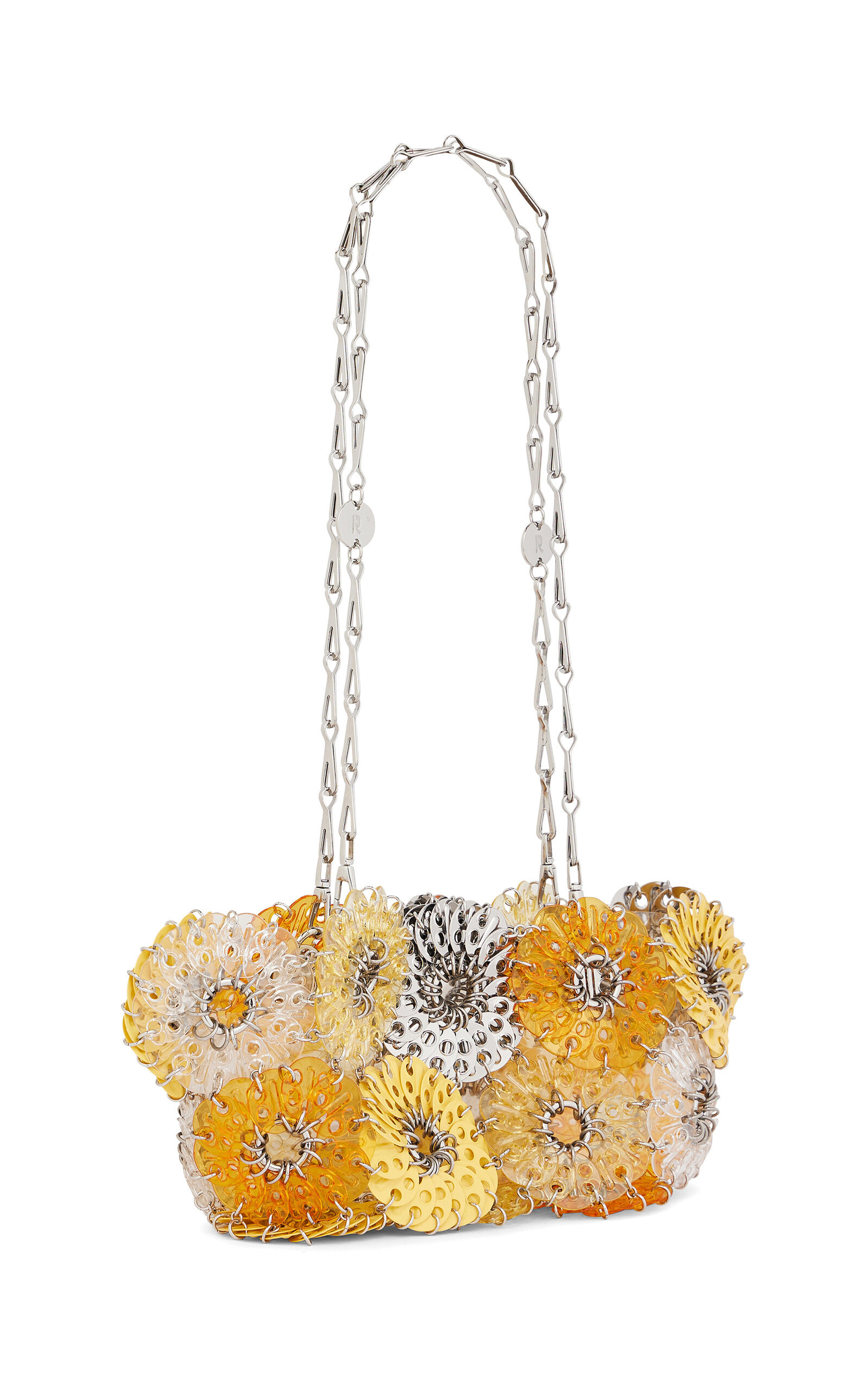 Floral-Embellished Acetate Shoulder Bag orange - 3