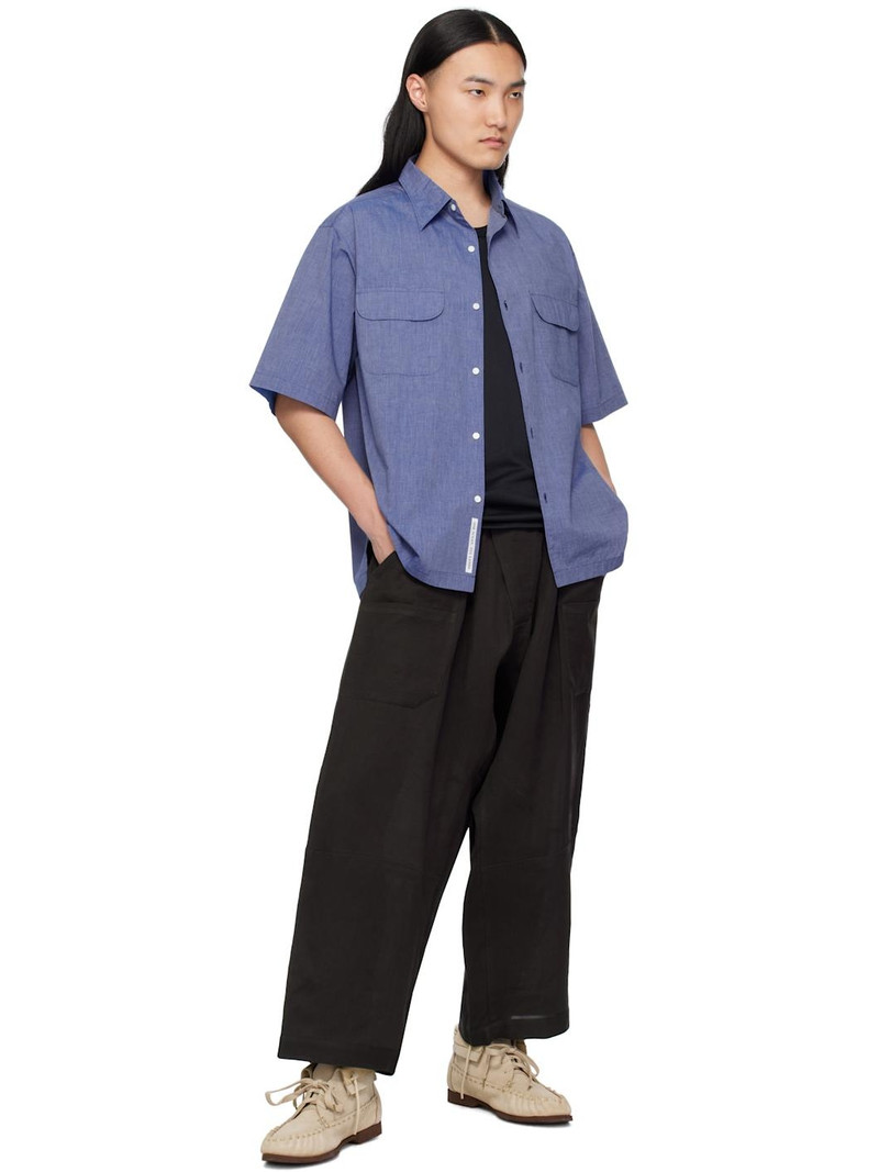 Nanamica Blue Regular Collar End On End Shirt outlook