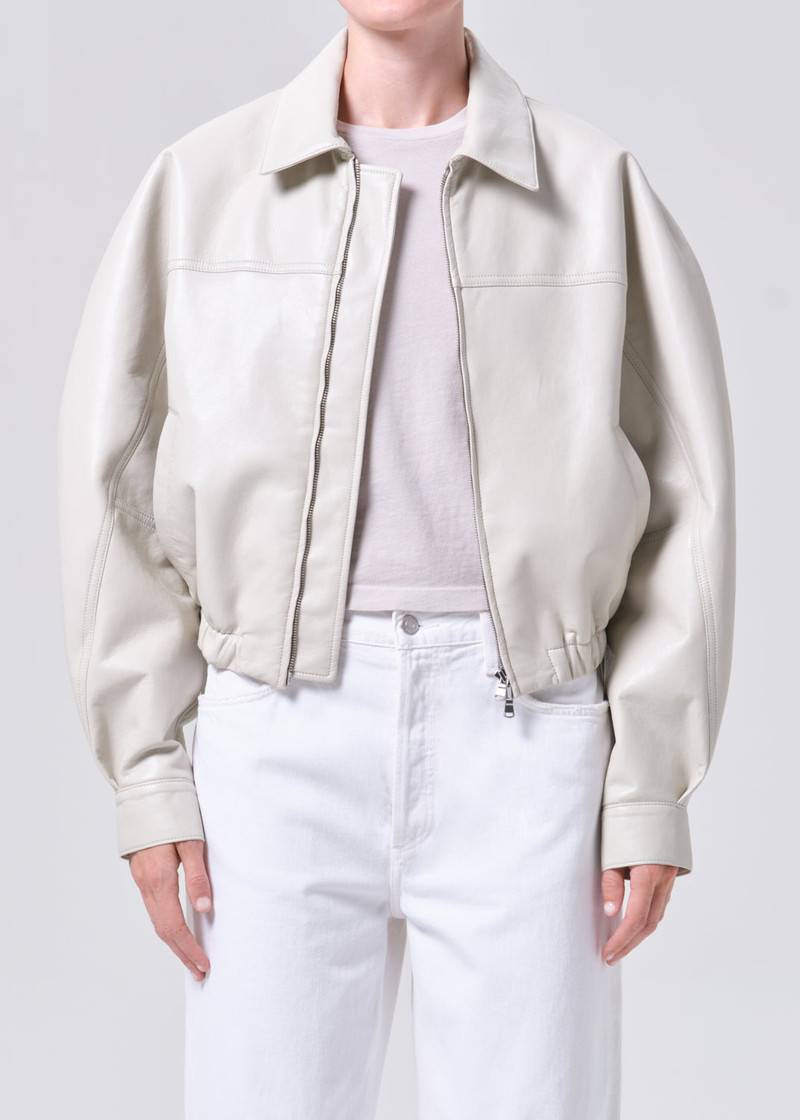 AGOLDE DIXON BOMBER (RECYCLED LEATHER) IN BUFF outlook