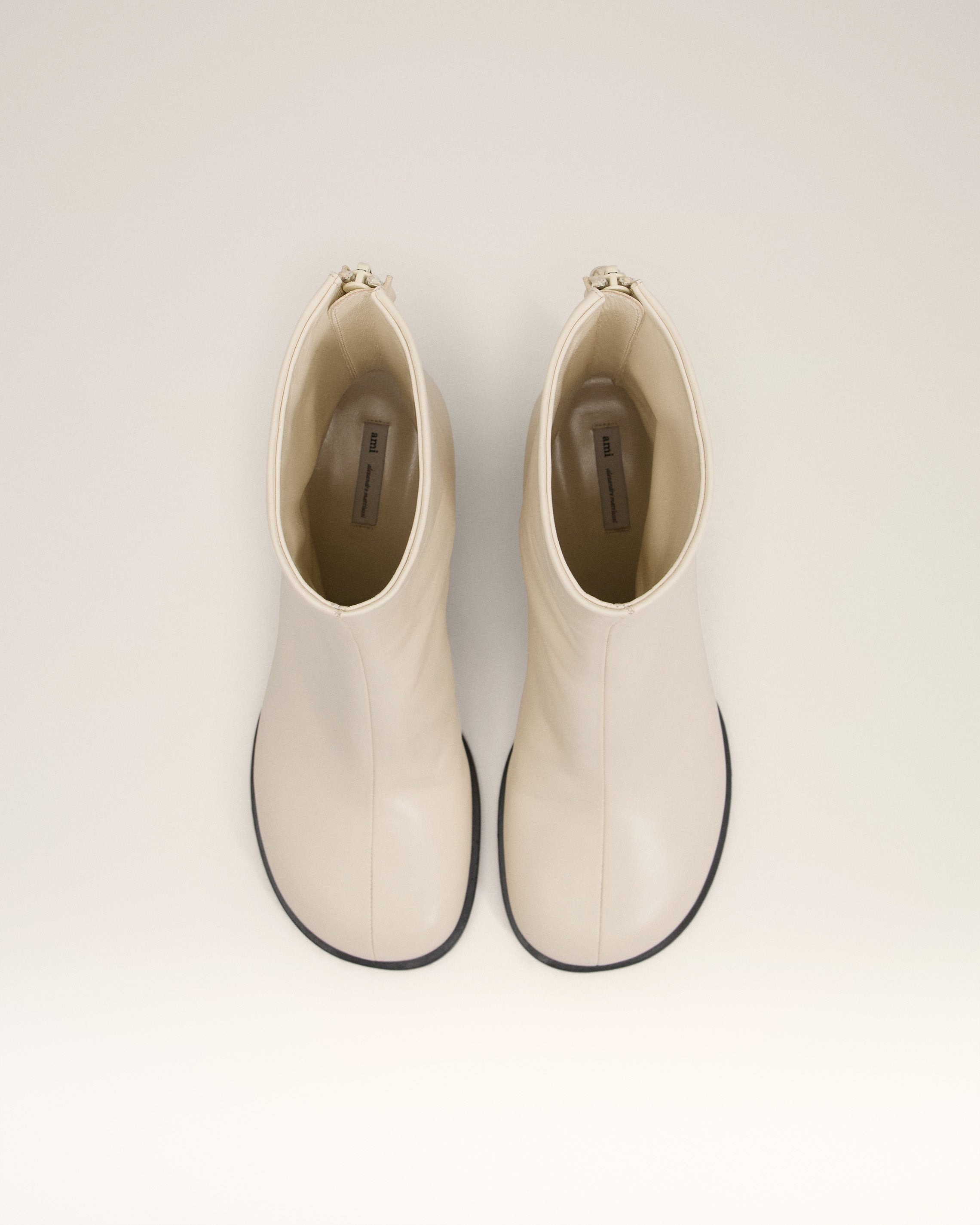 BEIGE LEATHER PIANO BOOTS - 5