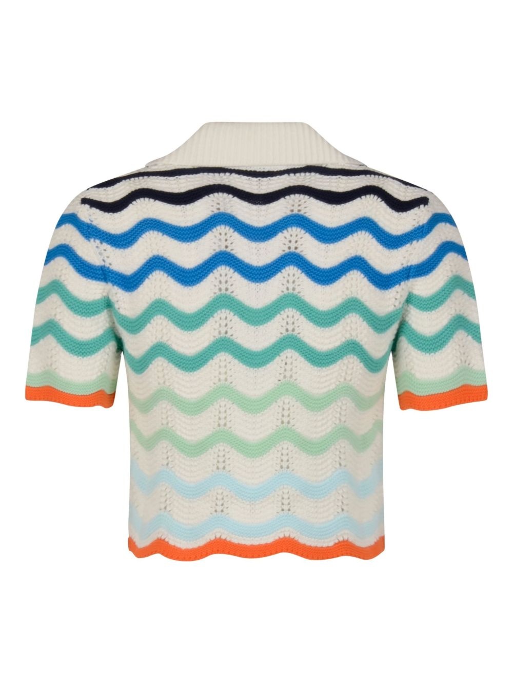 wave-pattern polo top - 2