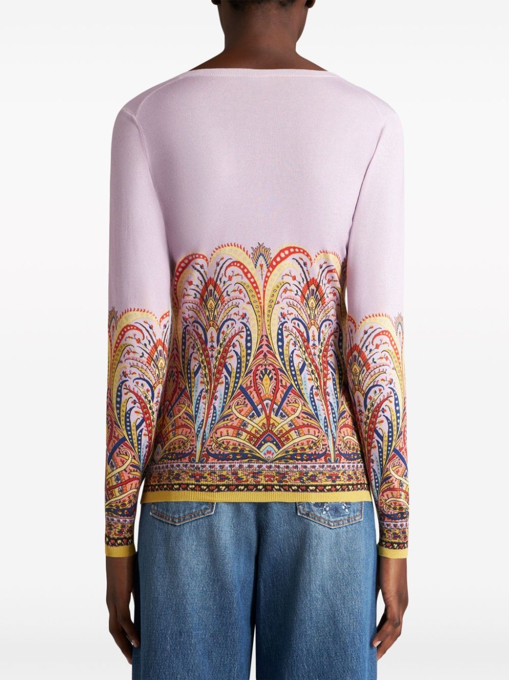 paisley-print V-neck jumper - 3