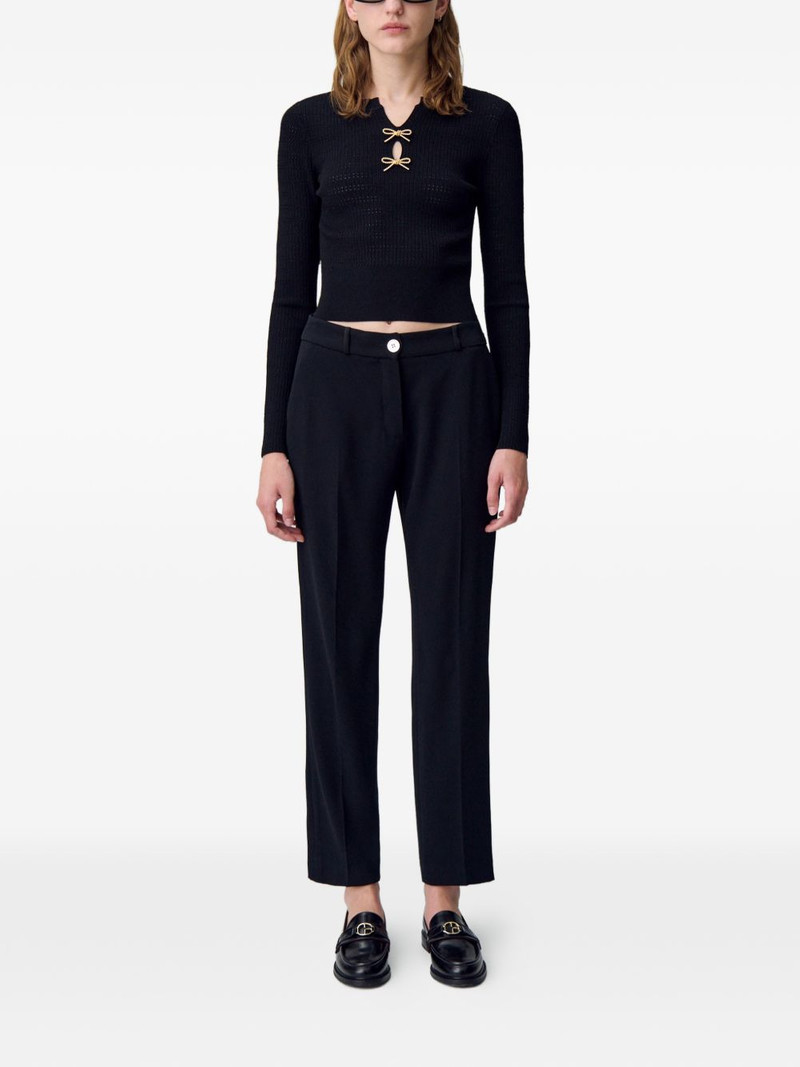 Claudie Pierlot cropped straight-leg trousers outlook