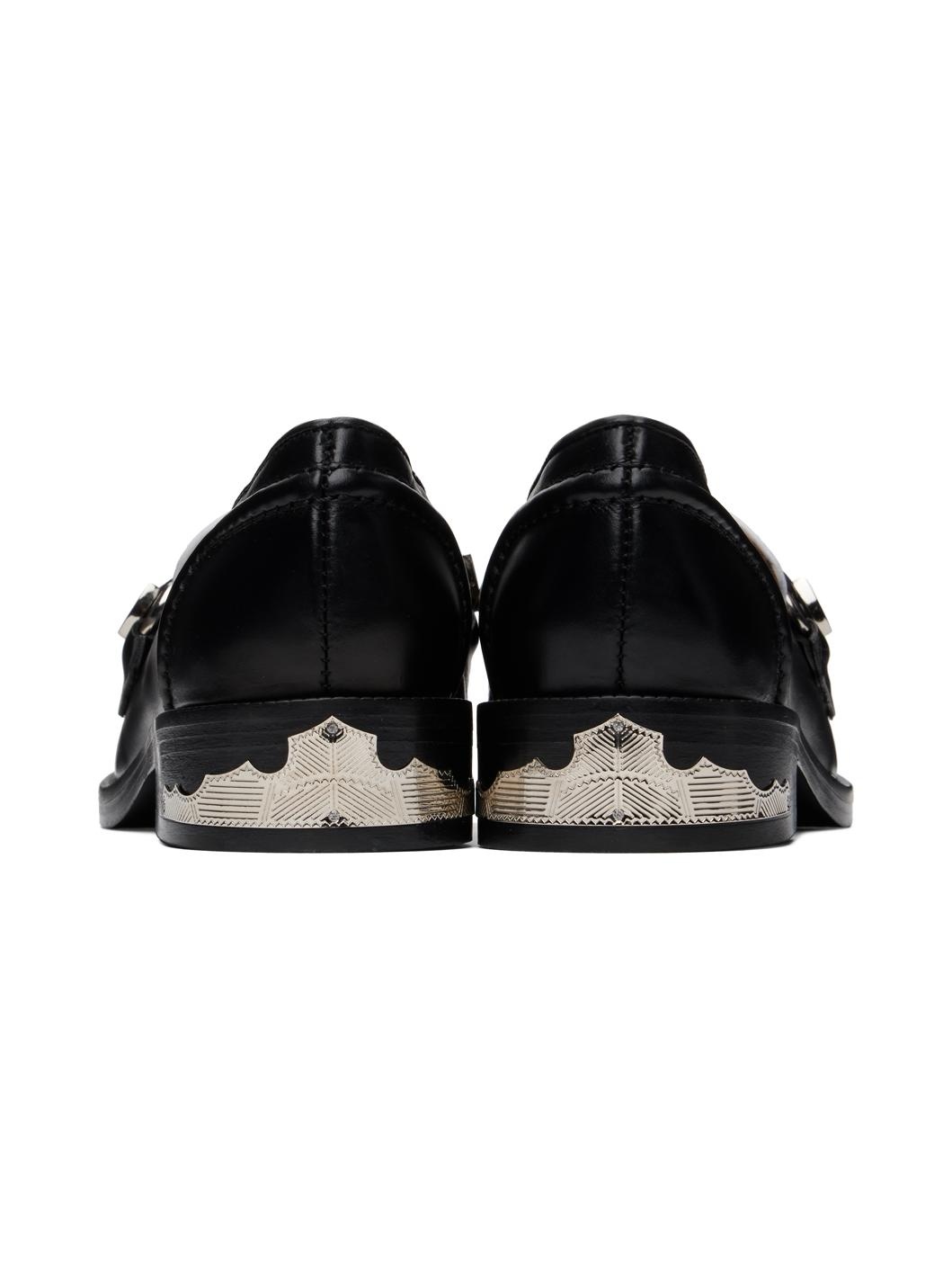 Black & White Heel Detail Loafers - 2