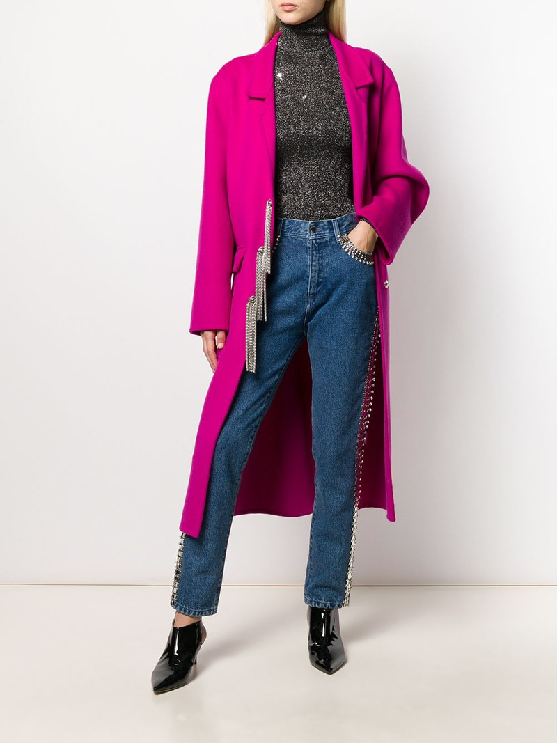 Christopher Kane embellished side-stripe jeans outlook