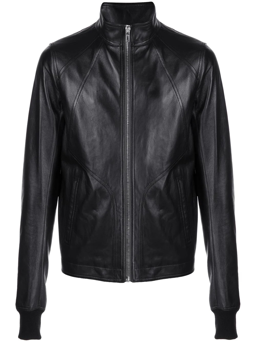 zip-front leather jacket - 1