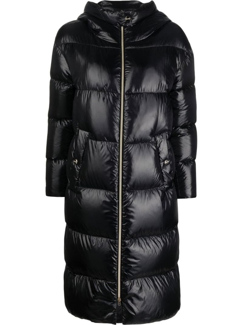 quilted padded zipped coat - 1