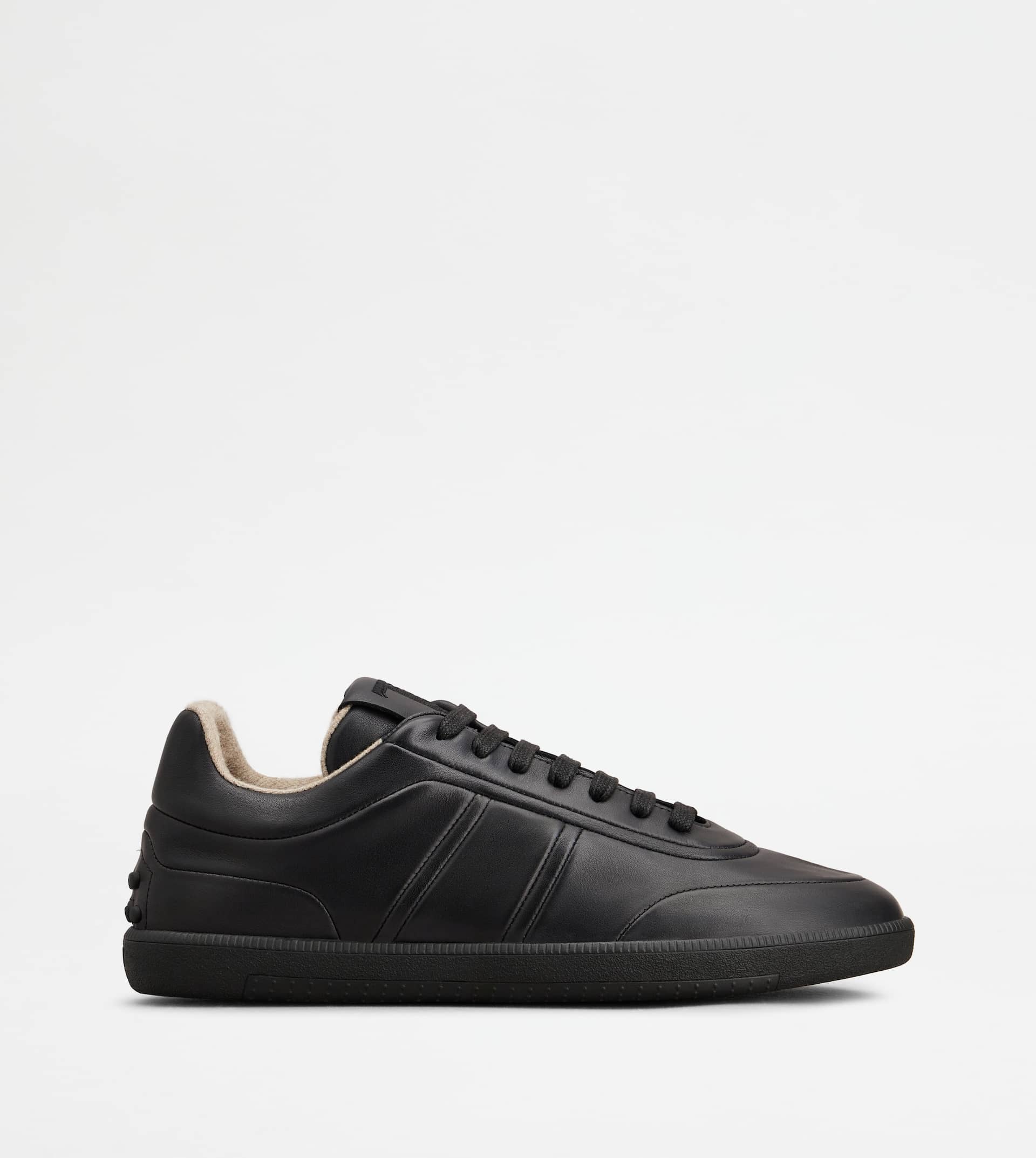 TOD'S TABS SNEAKERS IN LLEATHER - BLACK - 1