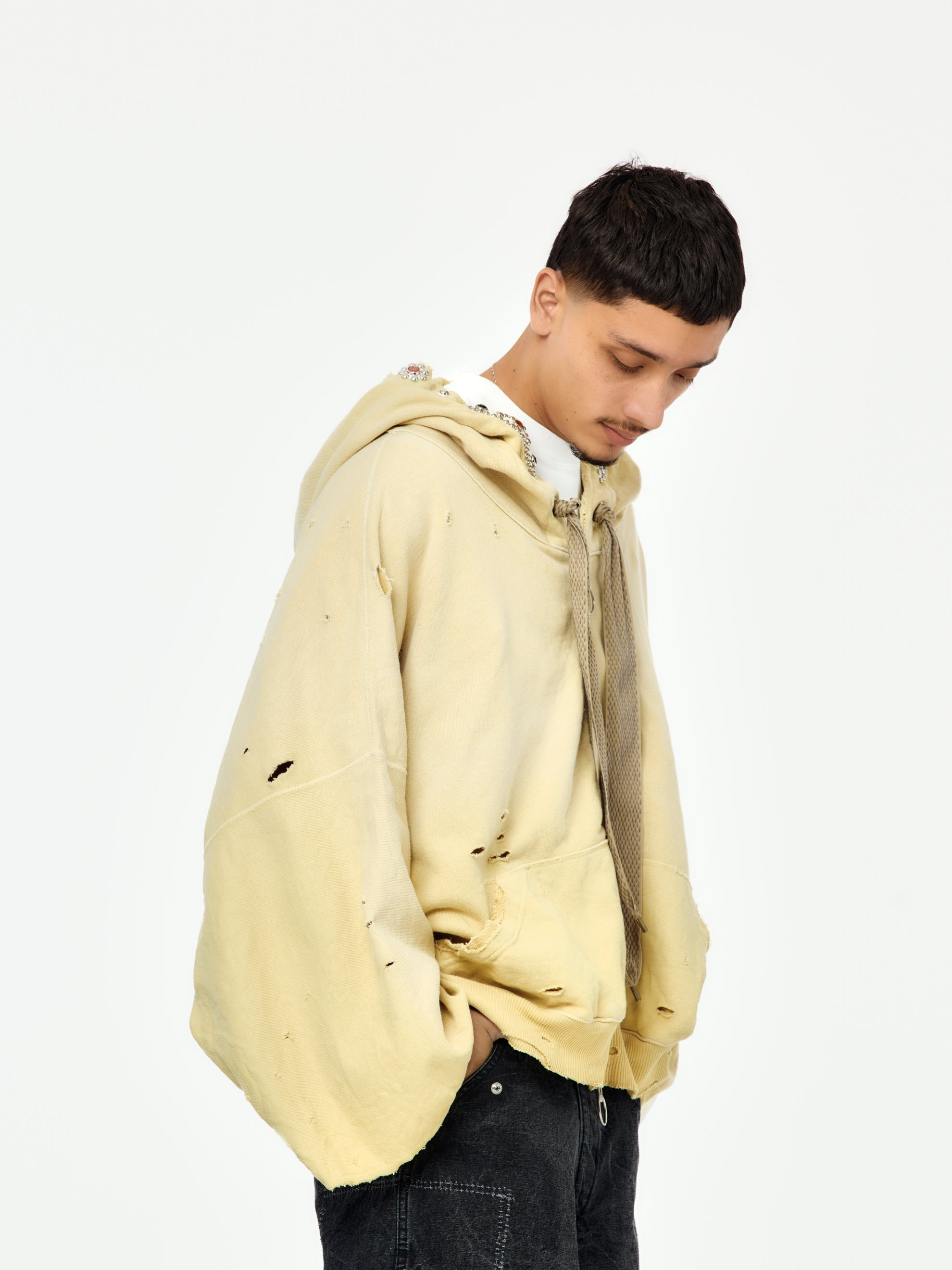 THRILLER DAMAGE DEVIL HOODIE BLOUSON SWT KNIT (STUDS REMAKE) - 3