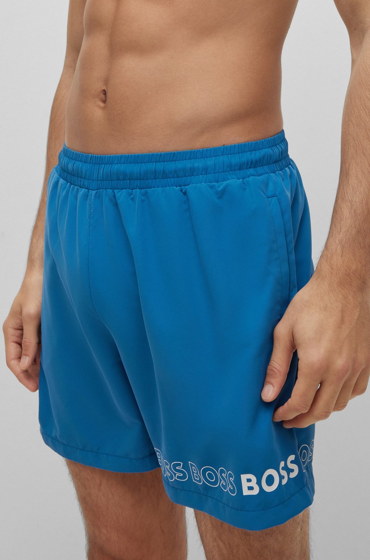 SWIM SHORTS WITH REPEAT LOGOS - 3