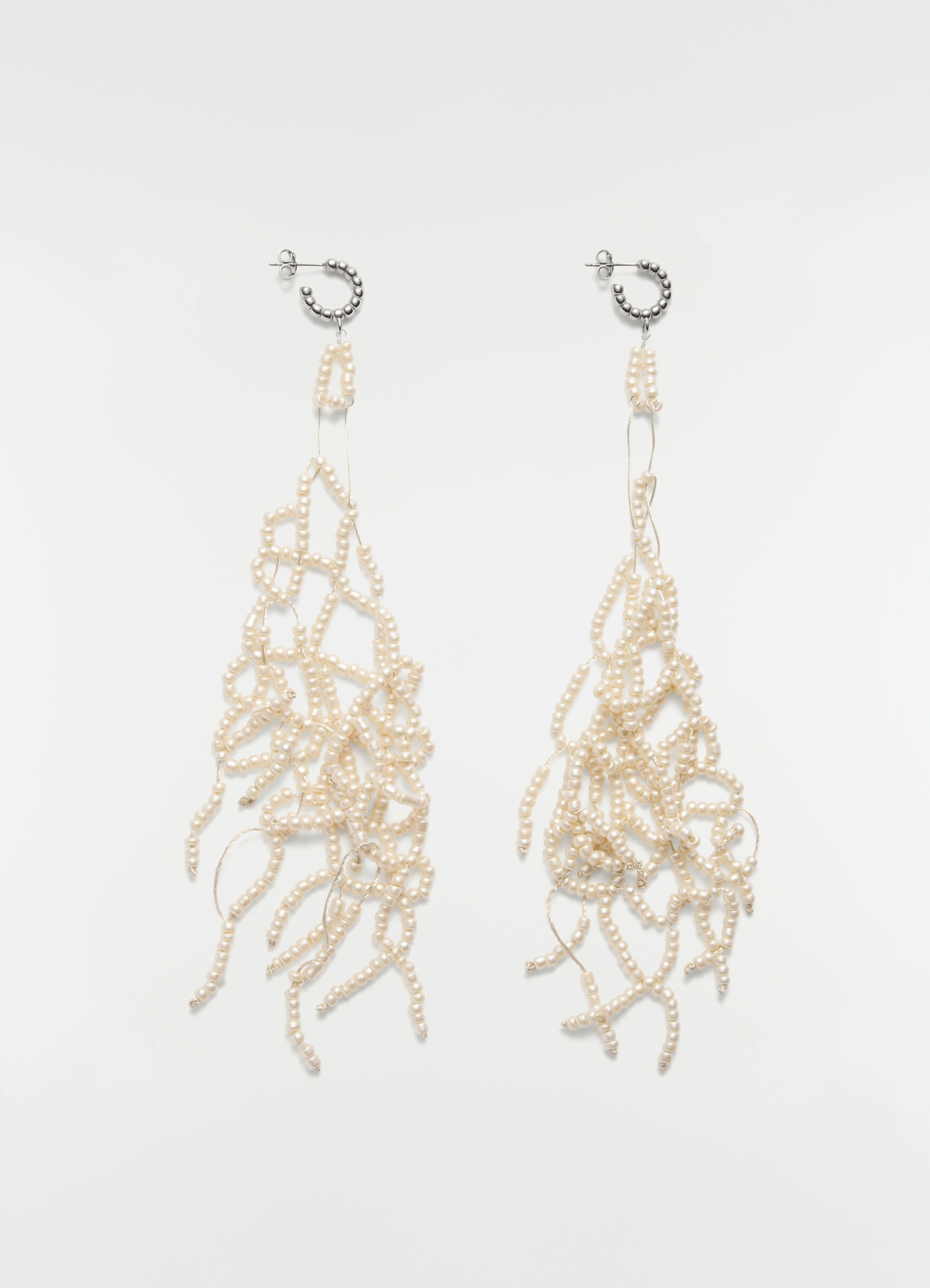 PEARL TASSEL EARRINGS IN GLASS BEADS - 1