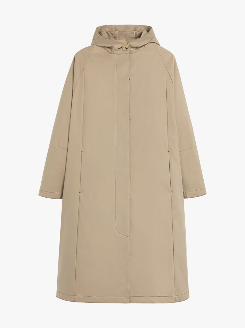 ALOE FAWN RAINTEC COTTON HOODED COAT 1