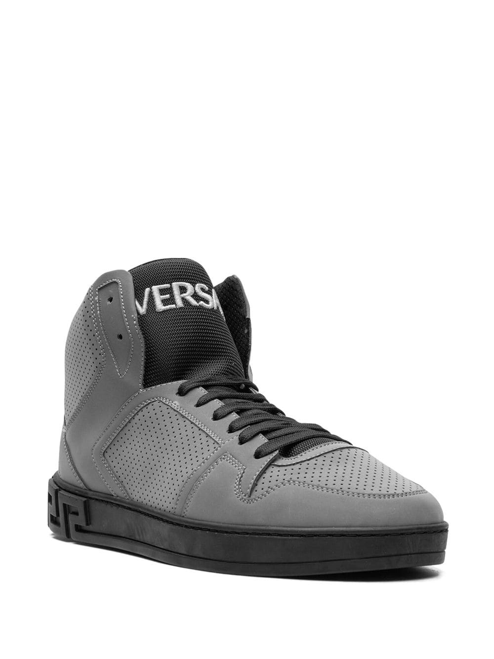 Greca-embossed high-top sneakers - 2