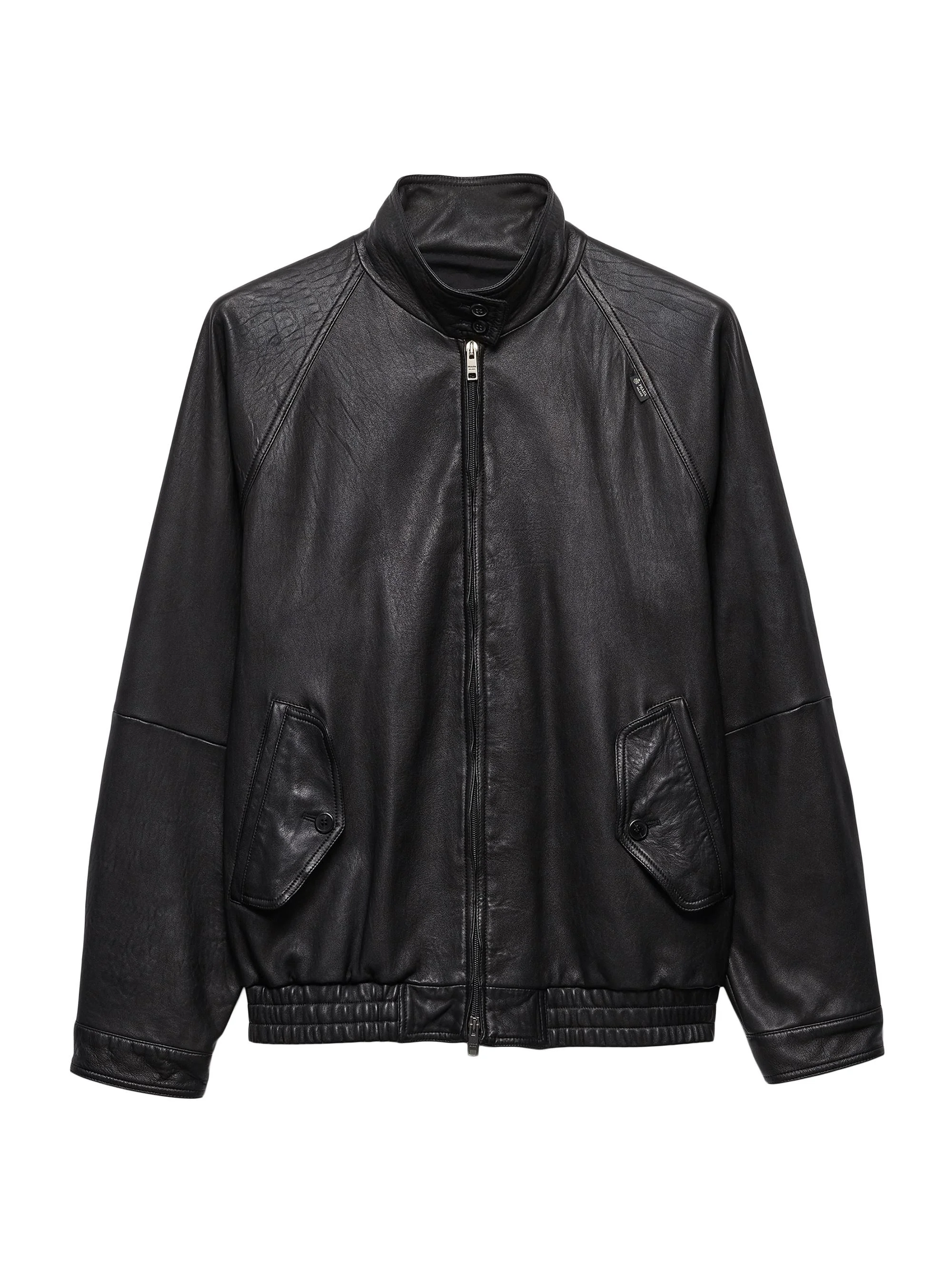 Women's Nappa Leather Blouson Jacket - Black - 1