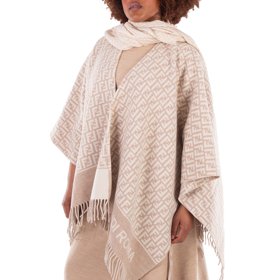 Fendi Jacquard FF Logo Fringed Scarf - 2