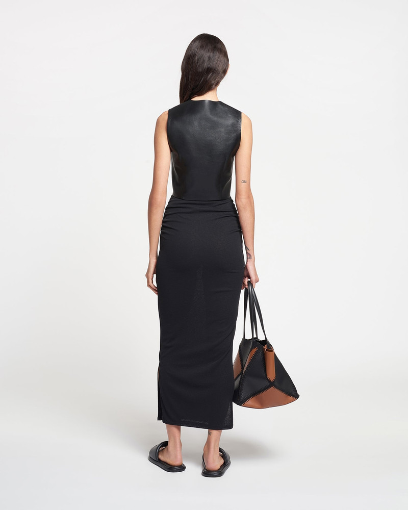 Cropped Regenerated Leather Vest 4