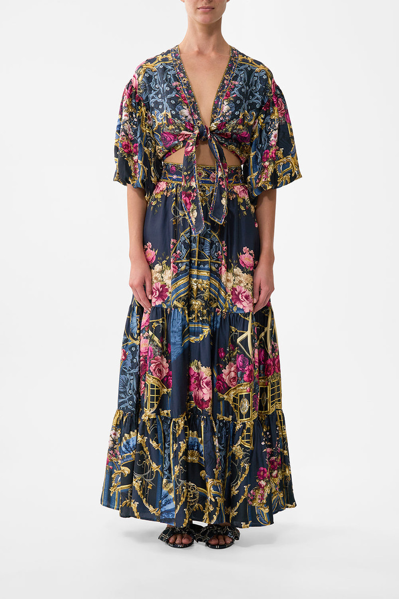 CAMILLA TIE FRONT PUFF SLEEVE TOP outlook