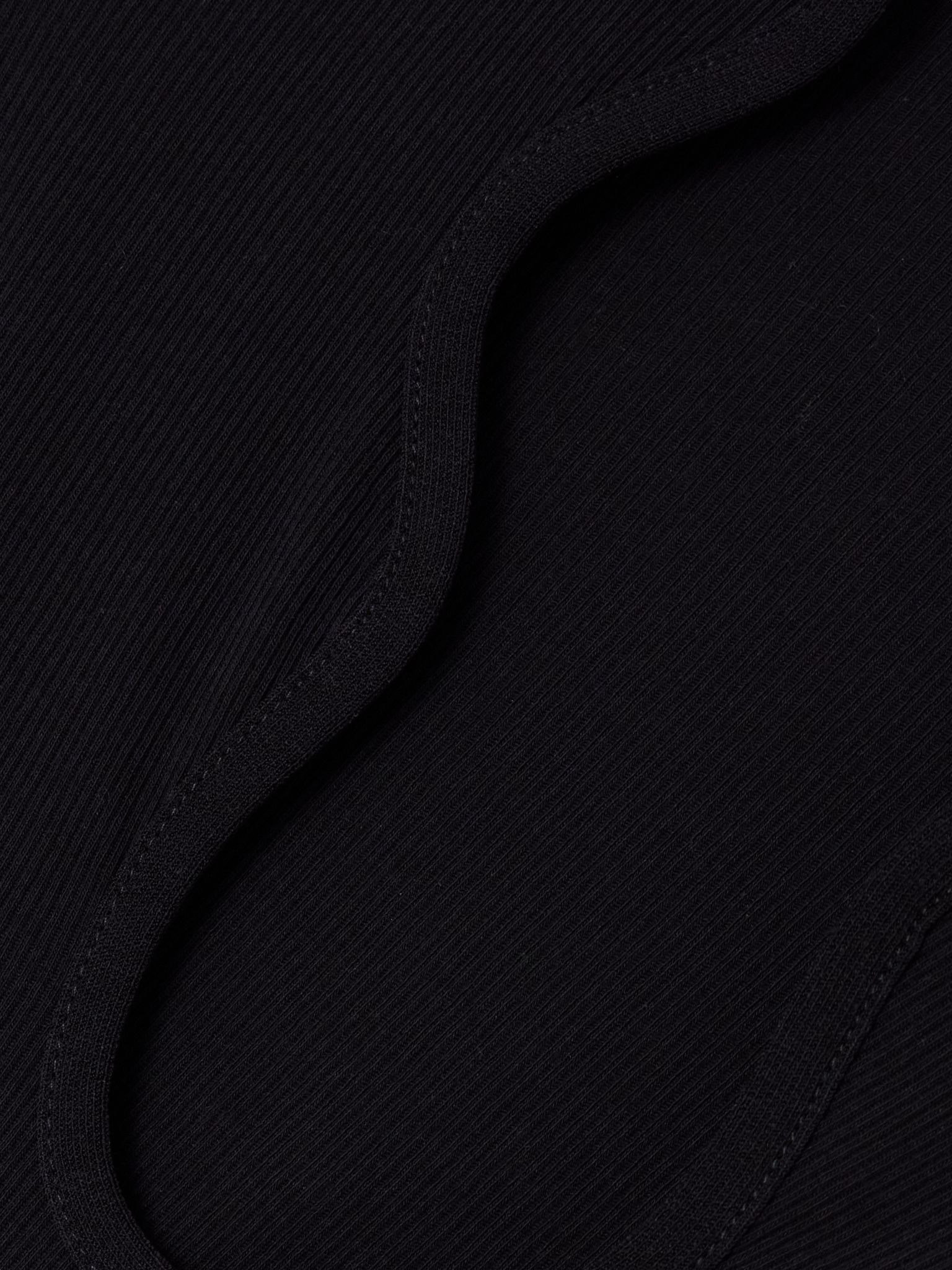 Ribbed cotton tank Black - 5
