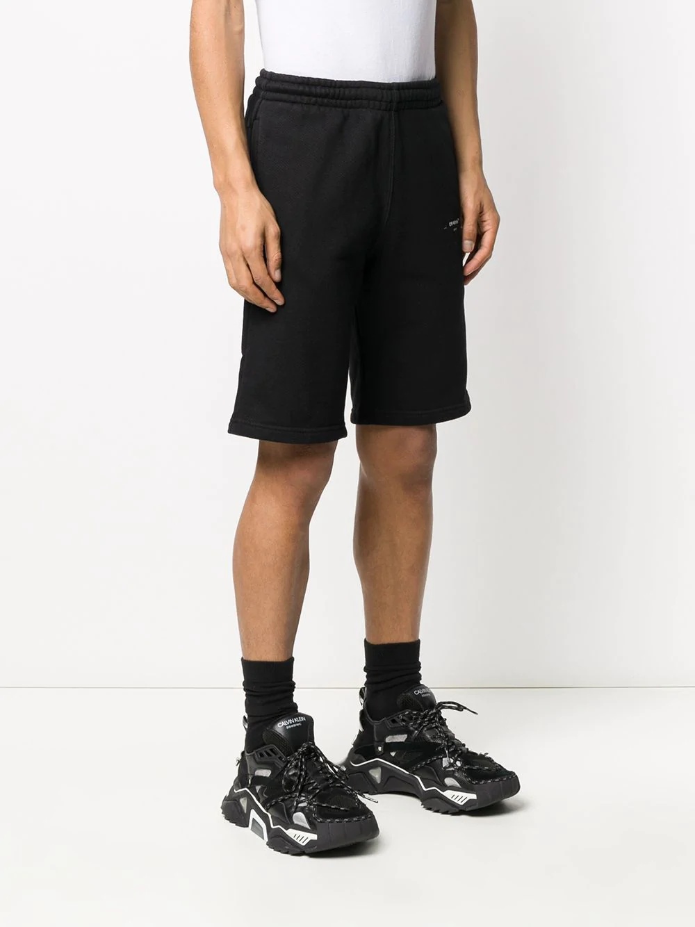 logo print track shorts - 3