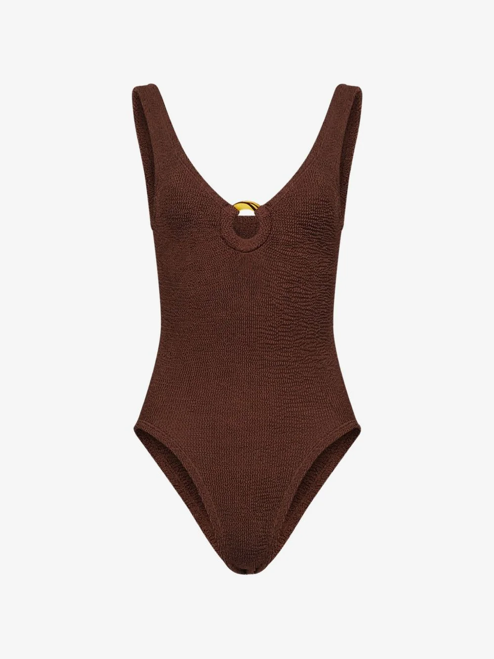 Celine ring-detail crinkle swimsuit - 1
